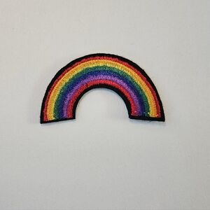 Cute little rainbow iron-on embroidered patch
